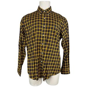 Ralph Lauren  Men's XL Custom Fit Button Up Long Sleeve Yellow Blue (525)